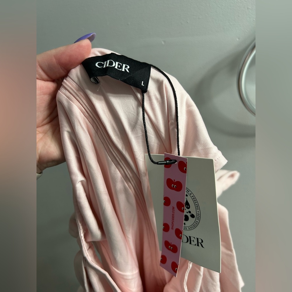 NWT cider bubble hem drop waist mini dress pink - Picture 5 of 8